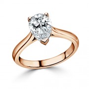 Кольцо для Помолвки из Красного Золота 750 пробы с Бриллиантом «Груша» 0,42 ct