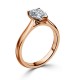 Кольцо для Помолвки из Красного Золота 750 пробы с Бриллиантом «Груша» 0,42 ct - фото