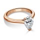 Кольцо для Помолвки из Красного Золота 750 пробы с Бриллиантом «Груша» 0,42 ct - фото