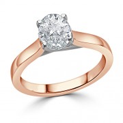 Кольцо для Помолвки с Бриллиантом огранки «Овал» 0,51 ct в Красном Золоте 750 пробы