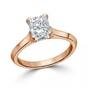 Кольцо для Помолвки с Бриллиантом «Радиант» 0,65 ct из Красного Золота 750 пробы