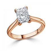 Кольцо для Помолвки с Бриллиантом огранки «Радиант» 0,71 ct из Красного Золота