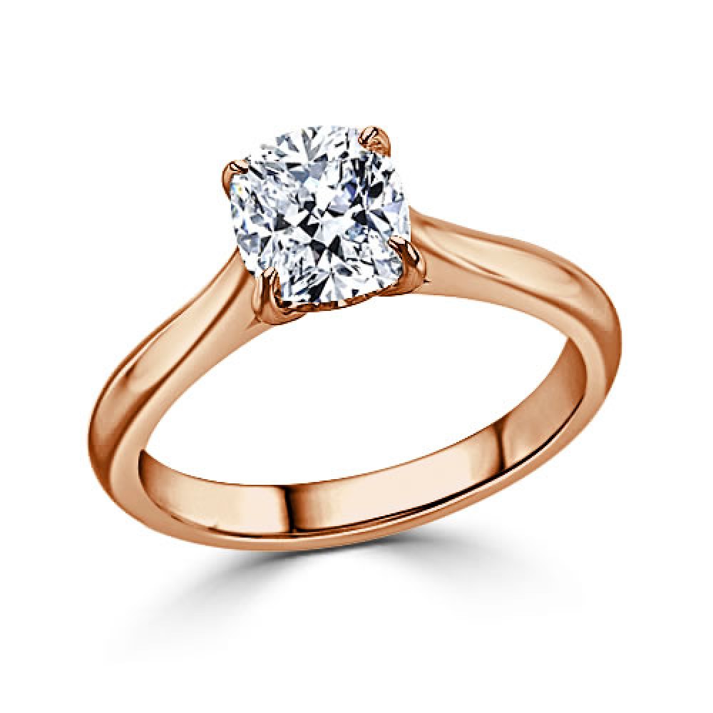Кольцо для Помолвки с Бриллиантом огранки «Кушон» 0,51 ct - фото
