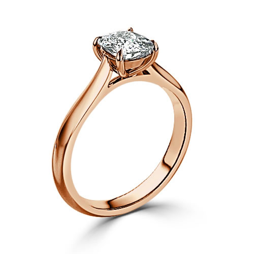 Кольцо для Помолвки с Бриллиантом огранки «Кушон» 0,51 ct - фото