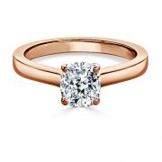 Кольцо для Помолвки с Бриллиантом огранки «Кушон» 0,52 ct из Красного Золота 750 пробы