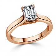 Кольцо для Помолвки с Бриллиантом огранки «Эмеральд» 0,54 ct в Красном Золоте 750 пробы