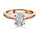 Ring with Oval Cut Diamond 0,56 ct in Red Gold - фото
