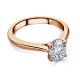 Ring with Oval Cut Diamond 0,56 ct in Red Gold - фото