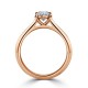 Ring with Oval Cut Diamond 0,56 ct in Red Gold - фото