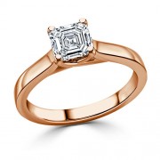 Кольцо для Помолвки с Бриллиантом огранки «Ашер» 0,62 ct из Красного Золота 750 пробы