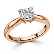Кольцо для Помолвки из Красного Золота 750 пробы с Бриллиантом «Ашер» 0,50 ct