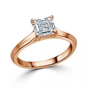 Кольцо для Помолвки из Красного Золота с Бриллиантом огранки «Ашер» 0,53 ct