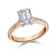 Кольцо для Помолвки с Бриллиантом «Эмеральд» 0,54 ct в Красном Золоте 750 пробы