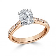 Кольцо для Помолвки с Бриллиантом огранки «Овал» 0,58 ct и россыпью 0,56 ct