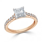 Кольцо для Помолвки из Красного Золота с Бриллиантом 0,50 ct и россыпью 0,56 ct