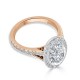 Кольцо для Помолвки с Центральным Бриллиантом 0,58 ct и россыпью 0,80 ct в Красном Золоте 750 пробы - фото