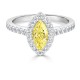 Кольцо с Желтым Бриллиантом 0,5 ct и россыпью Бриллиантов в 0,32 ct - фото