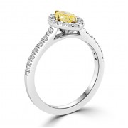 Кольцо с Желтым Бриллиантом 0,5 ct и россыпью Бриллиантов в 0,32 ct