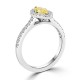 Кольцо с Желтым Бриллиантом 0,5 ct и россыпью Бриллиантов в 0,32 ct - фото