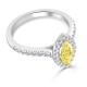 Кольцо с Желтым Бриллиантом 0,5 ct и россыпью Бриллиантов в 0,32 ct - фото