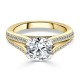 Engagement Ring with 0,80 ct "Circle" Diamond and 0,95 ct inlay in 750 yellow gold - фото