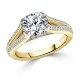 Engagement Ring with 0,80 ct "Circle" Diamond and 0,95 ct inlay in 750 yellow gold - фото