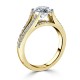 Engagement Ring with 0,80 ct "Circle" Diamond and 0,95 ct inlay in 750 yellow gold - фото
