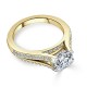 Engagement Ring with 0,80 ct "Circle" Diamond and 0,95 ct inlay in 750 yellow gold - фото