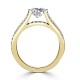 Engagement Ring with 0,80 ct "Circle" Diamond and 0,95 ct inlay in 750 yellow gold - фото