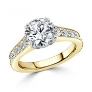 Кольцо для Помолвки с Бриллиантом 0,82 ct в Желтом Золоте