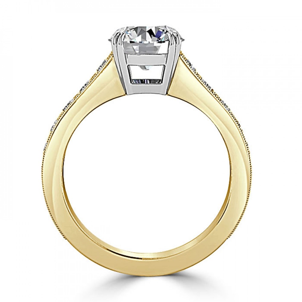 Кольцо с Бриллиантом 0,82 ct в Желтом Золоте - фото