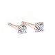 Классические Серьги Пусеты из Красного Золота 750 пробы с Бриллиантами 0,22 ct - фото