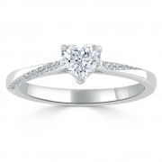 Кольцо для Помолвки с Бриллиантом «Сердце» 0,54 ct в Белом Золоте 750 пробы