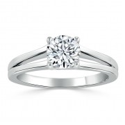 Кольцо для Помолвки с Бриллиантом 0,68 ct из Белого Золота
