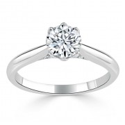 Кольцо для Помолвки из Белого Золота с круглым Бриллиантом 0,51 ct