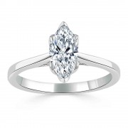 Кольцо для Помолвки с Бриллиантом огранки «Маркиз» 0,43 ct и инкрустацией весом в 0,14 ct