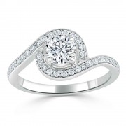 Кольцо для Помолвки с Бриллиантом 0,51 ct в Белом Золоте