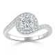 Кольцо с Бриллиантом 0,51 ct в Белом Золоте - фото
