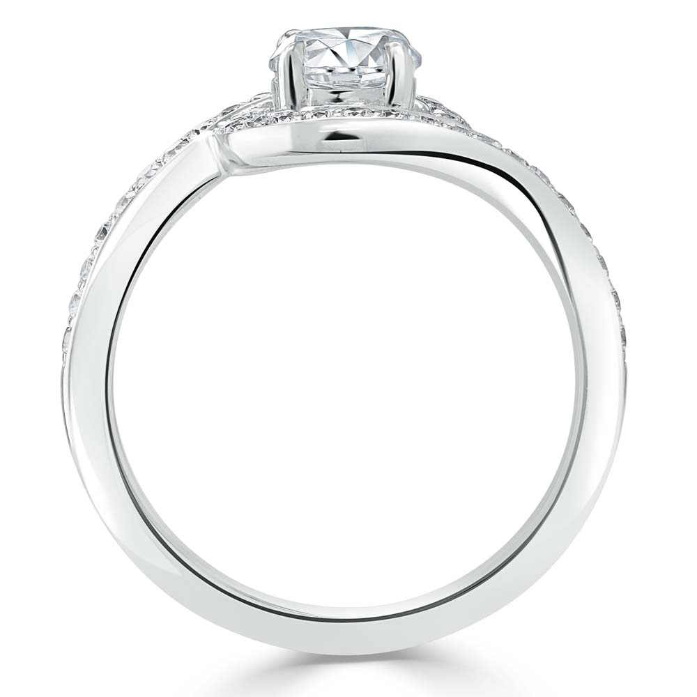 Кольцо с Бриллиантом 0,51 ct в Белом Золоте - фото
