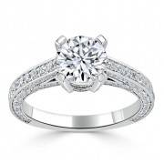 Кольцо для Помолвки с Круглым Бриллиантом 0,70 ct и инкрустацией 1,88 ct