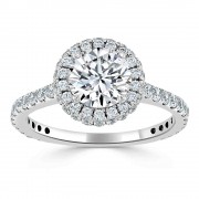 Кольцо для Помолвки с Центральным Круглым Бриллиантом 0,70 ct и инкрустацией 1,46 ct в Белом Золоте