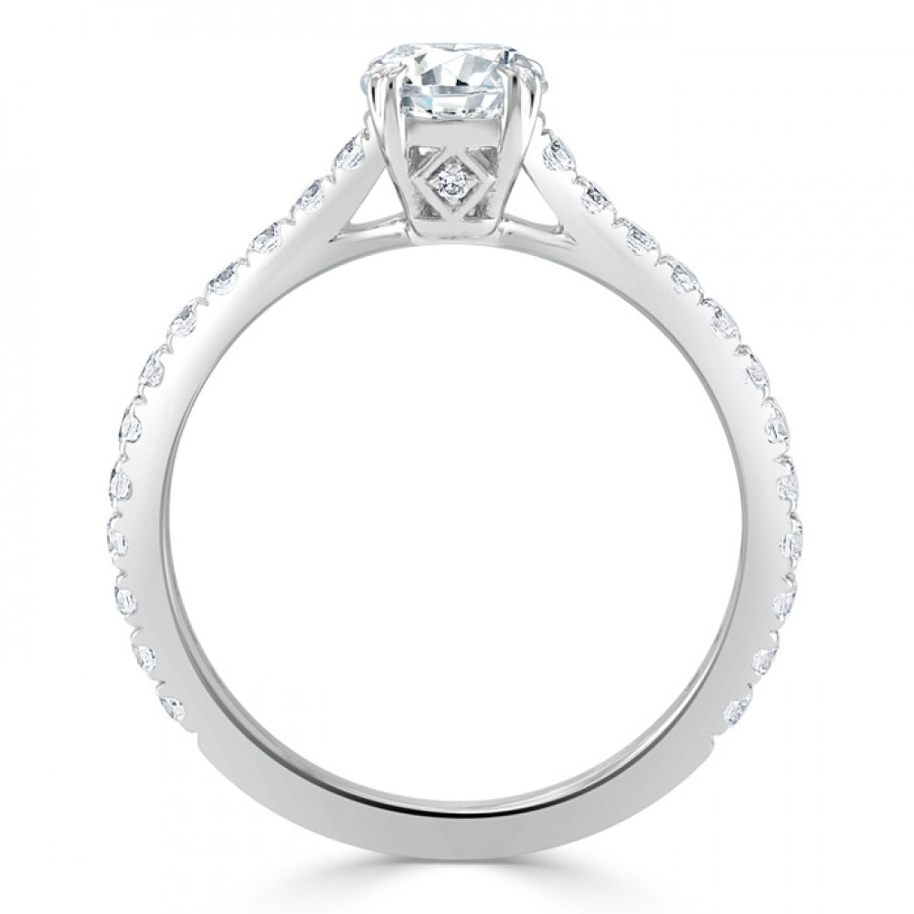 Кольцо с Бриллиантом «Круг» 0,47 ct и россыпью 0,84 ct - фото
