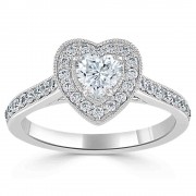 Кольцо с Бриллиантом «Сердце» 0,42 ct в Белом Золоте 750 пробы