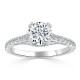 Кольцо для Помолвки с круглым Бриллиантом 0,74 ct и инкрустацией 1,01 ct - фото