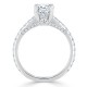 Кольцо для Помолвки с круглым Бриллиантом 0,74 ct и инкрустацией 1,01 ct - фото