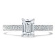 Кольцо с Бриллиантом огранки «Эмеральд» 0,53 ct и россыпью 0,63 ct в Белом Золоте 750 пробы - фото