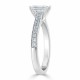 Кольцо с Бриллиантом огранки «Эмеральд» 0,53 ct и россыпью 0,63 ct в Белом Золоте 750 пробы - фото