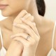 Кольцо с Бриллиантом огранки «Эмеральд» 0,53 ct и россыпью 0,63 ct в Белом Золоте 750 пробы - фото