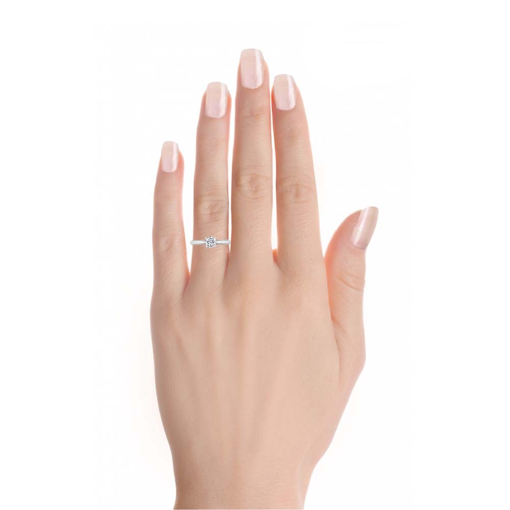 Кольцо с Бриллиантом 0,53 ct огранки «Круг» из Белого Золота - фото