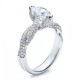 Engagement Ring in White Gold with 0,55 ct Marquis-cut Diamond and 2,00 ct placer - фото